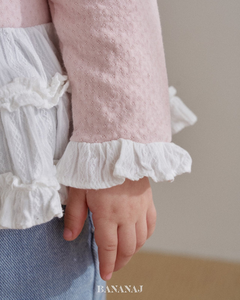 bananaj / lopple frill tee 【for kids & jr.】