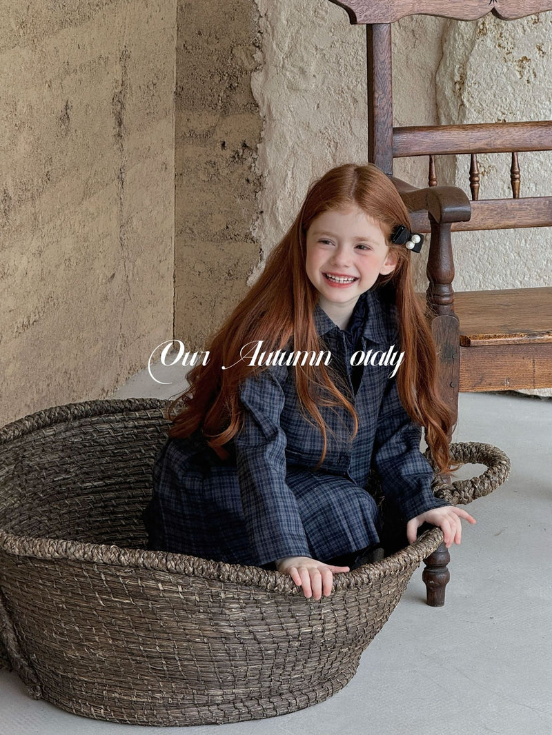 otaly /check one-piece & jacket【for kids , jr】