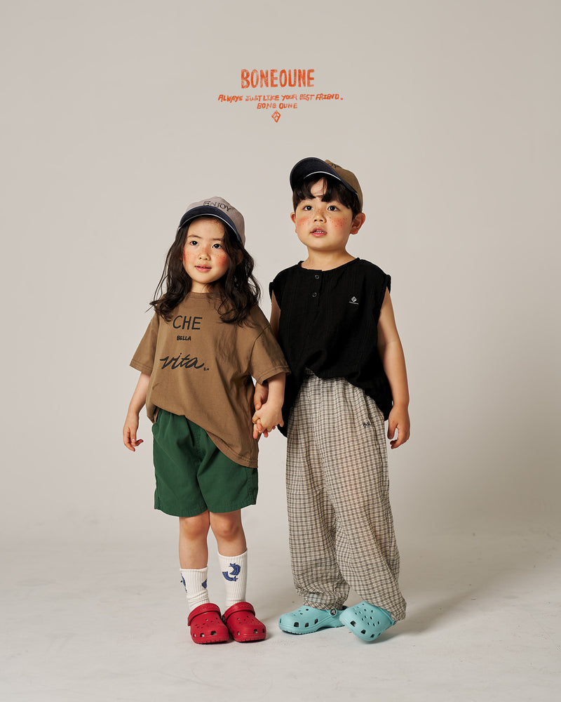 boneoune  / haribo check pants 【for kids, Jr. 】