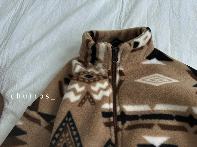 churros / inca fleece zip up【for kids , jr】
