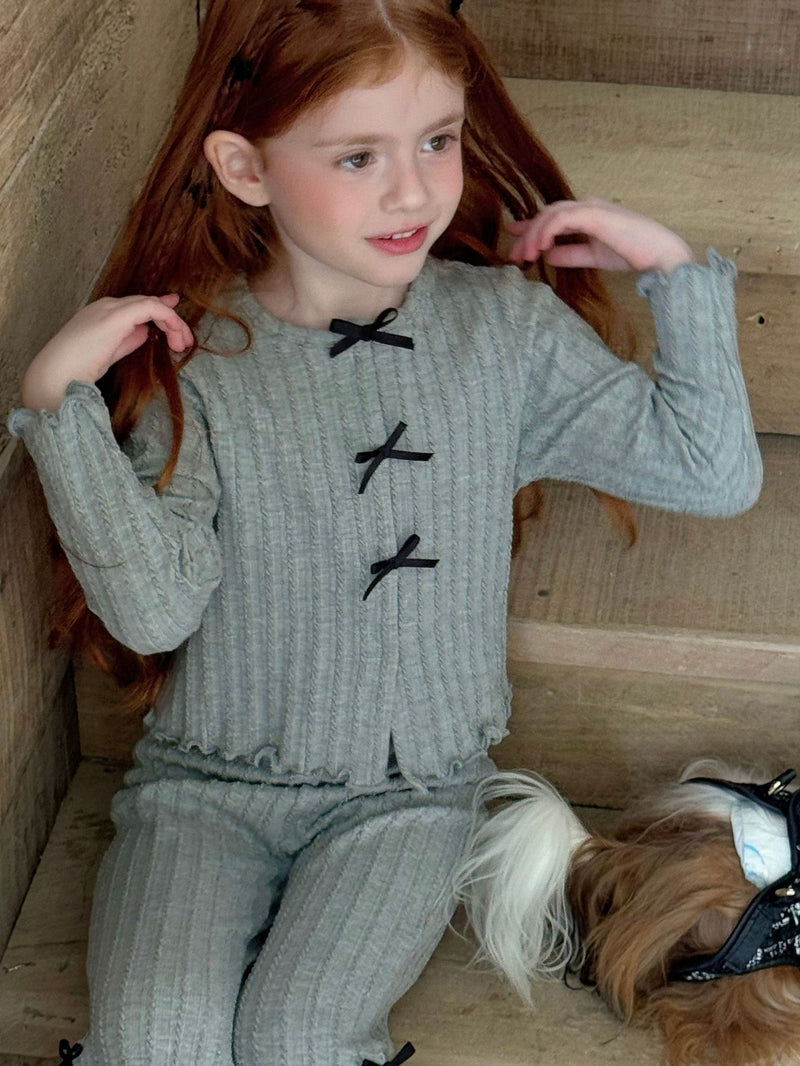 otaly / ribbon cardigan pants set【for kids , jr】(no.5699)