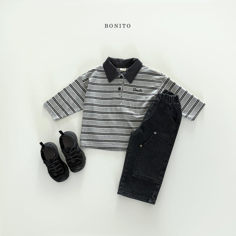 bonito / stripe collar t【for kids&Jr.】
