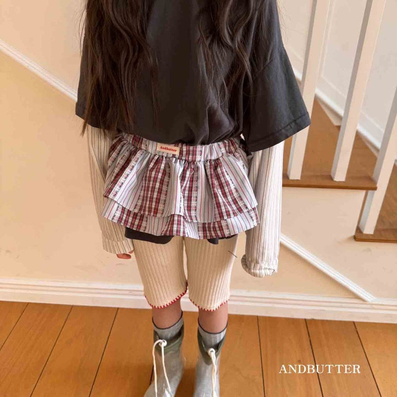 andbutter / check cancan skirt【for kids】