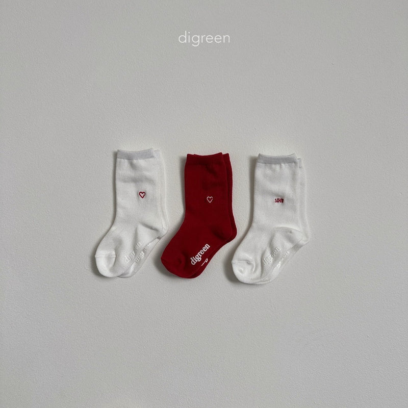 digreen / heart socks【for kids】
