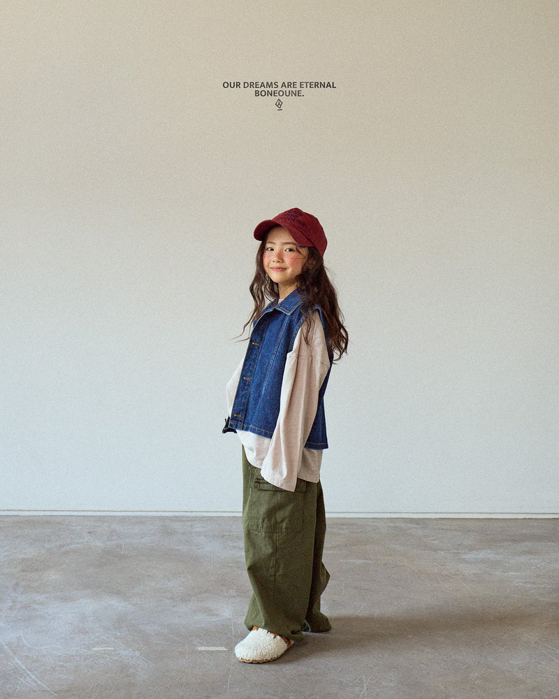 boneoune / haiten denim vest【for kids, Jr. 】
