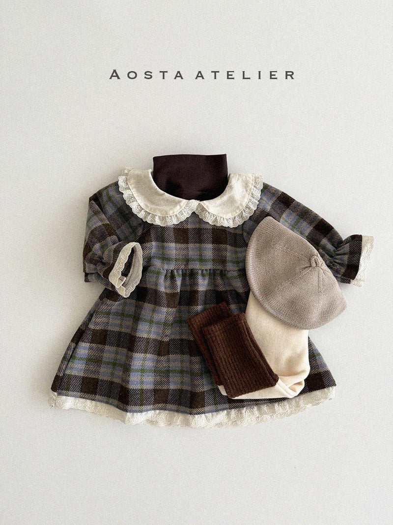 aosta / wool  check dress