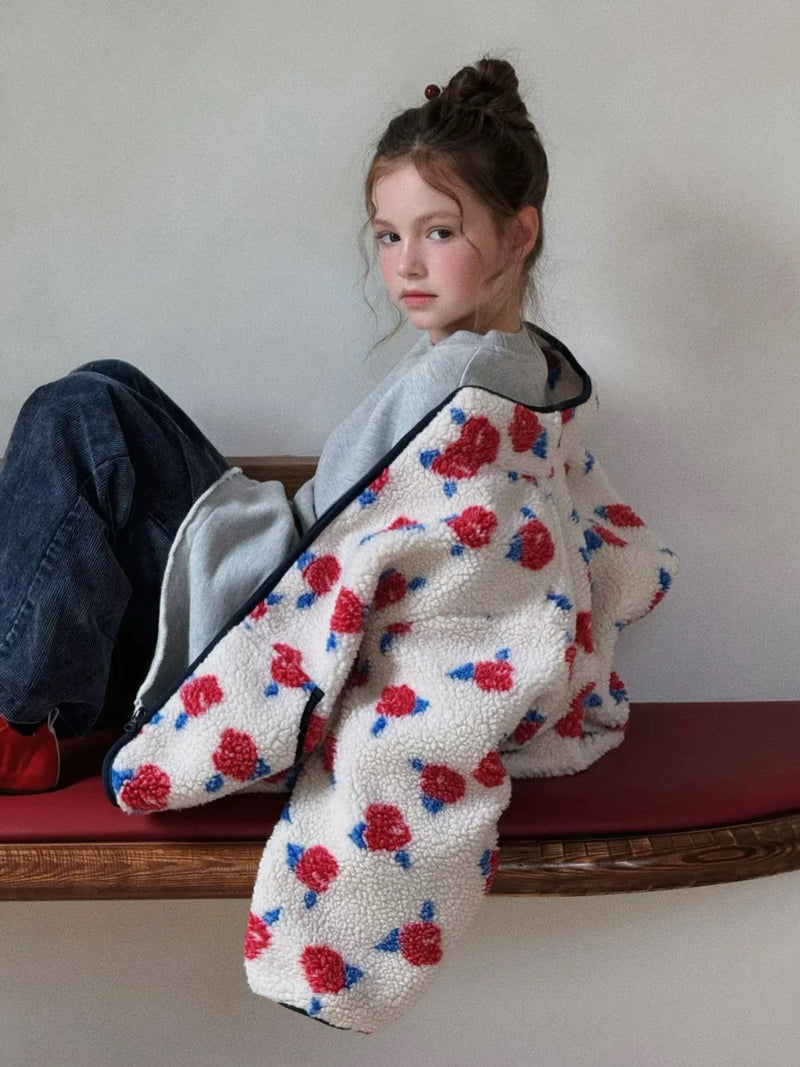 bright flower boa coat 【for kids&Jr.】