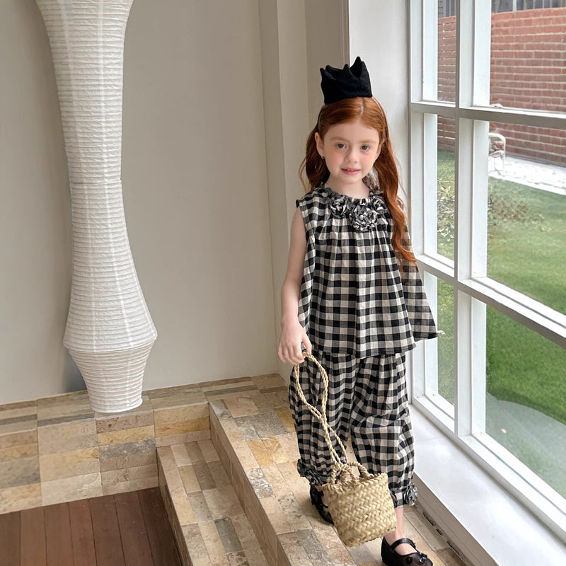 rose gingham check setup 【for kids&Jr.】