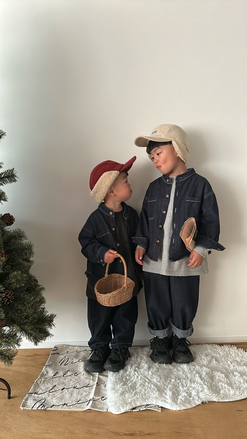 【一部即納 100/120size】indigo denim set up【for kids & jr.】