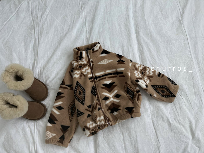 churros / inca fleece zip up【for kids , jr】