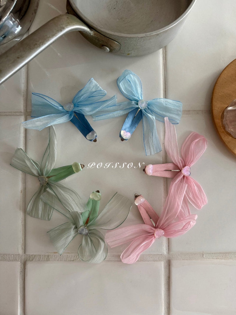 poisson / chiffon ribbon hairpin (2set)