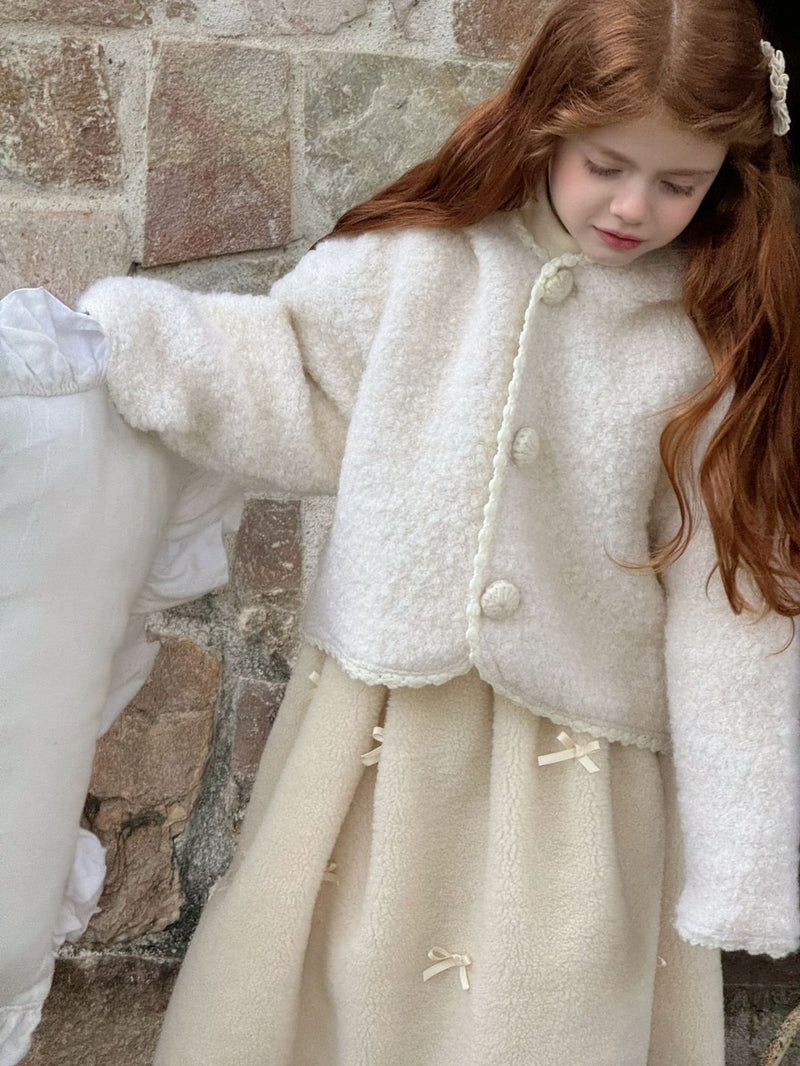 otaly / 70 wool hook flower coat【for kids , jr】