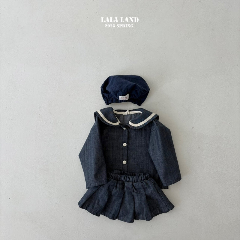 lalaland / slub denim skirt【for kids】