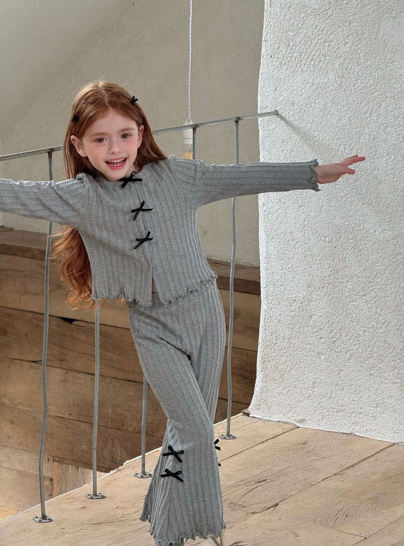 otaly / ribbon cardigan pants set【for kids , jr】(no.5699)