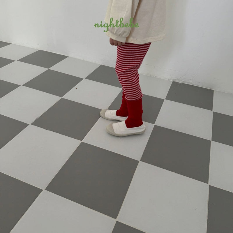 nightbebe / stripe eyelet leggings【for kids】