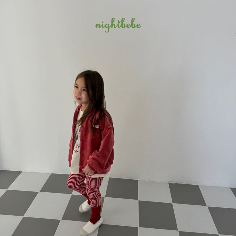 nightbebe / stripe eyelet leggings【for kids】