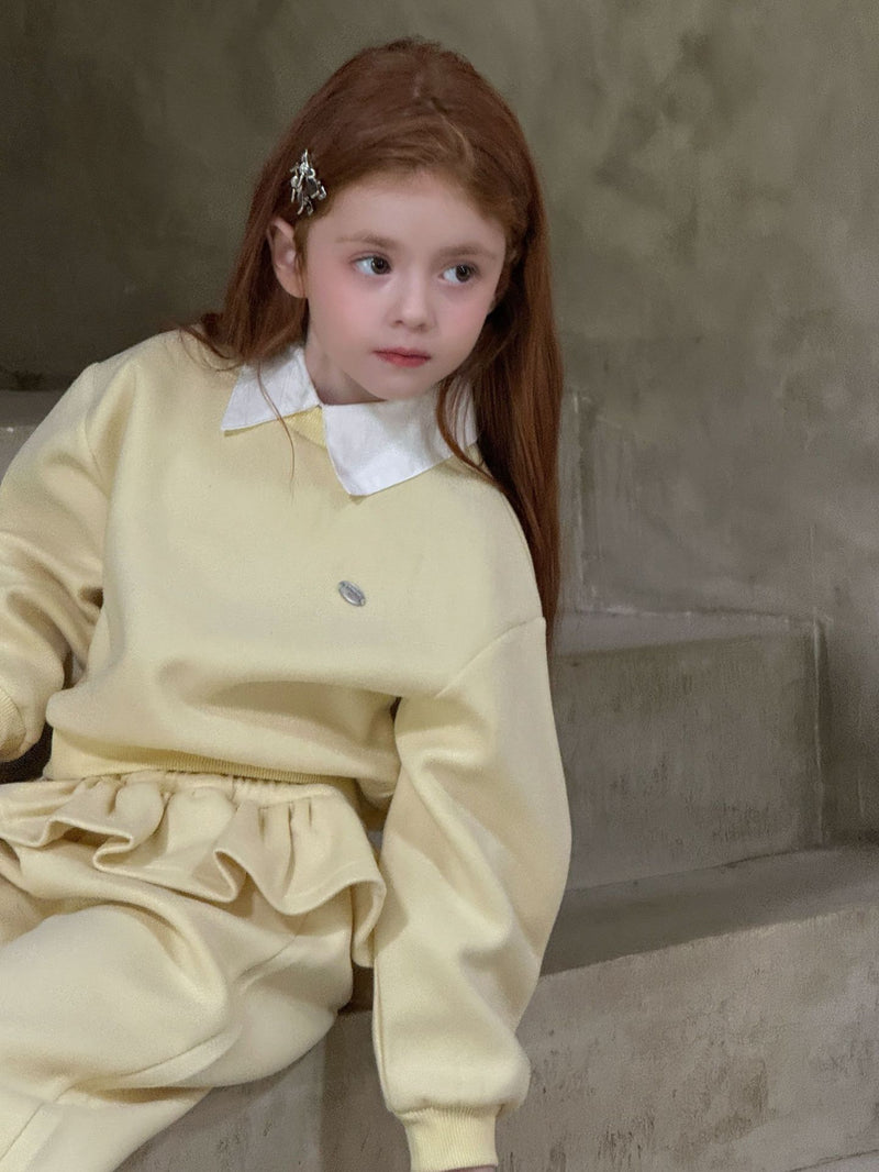 otaly /  collar mtm frill pants set【for kids , jr】(no.5716)