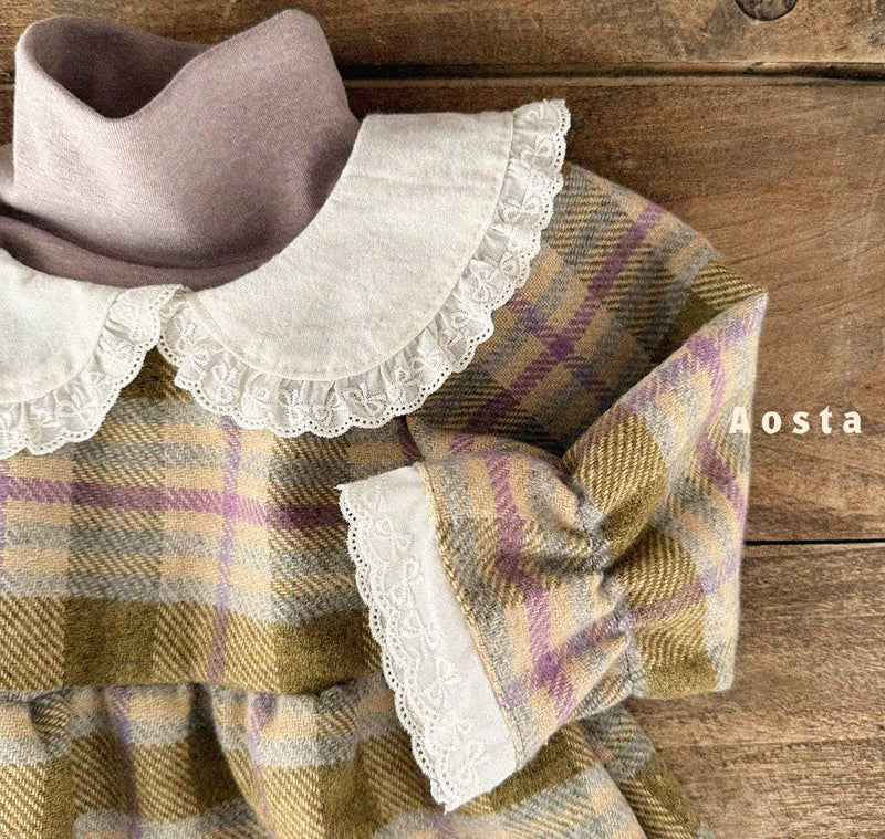 aosta / wool  check dress