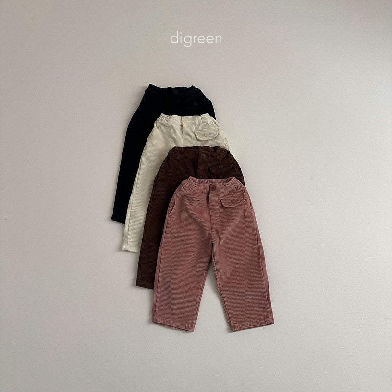 digreen / button corduroy pants