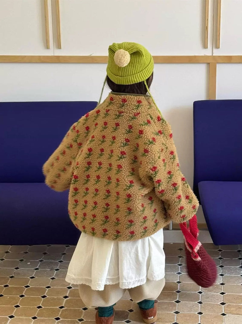 bright flower boa coat 【for kids&Jr.】