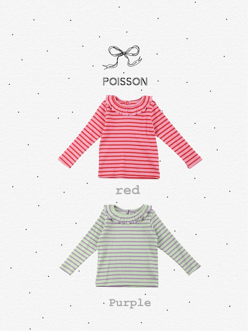 poisson / border frill tee【for  kids &Jr.】