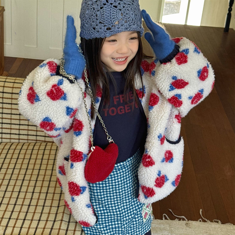 bright flower boa coat 【for kids&Jr.】