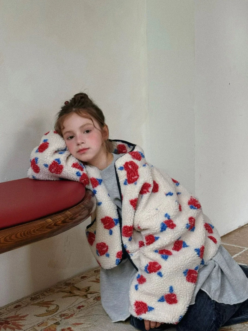 bright flower boa coat 【for kids&Jr.】