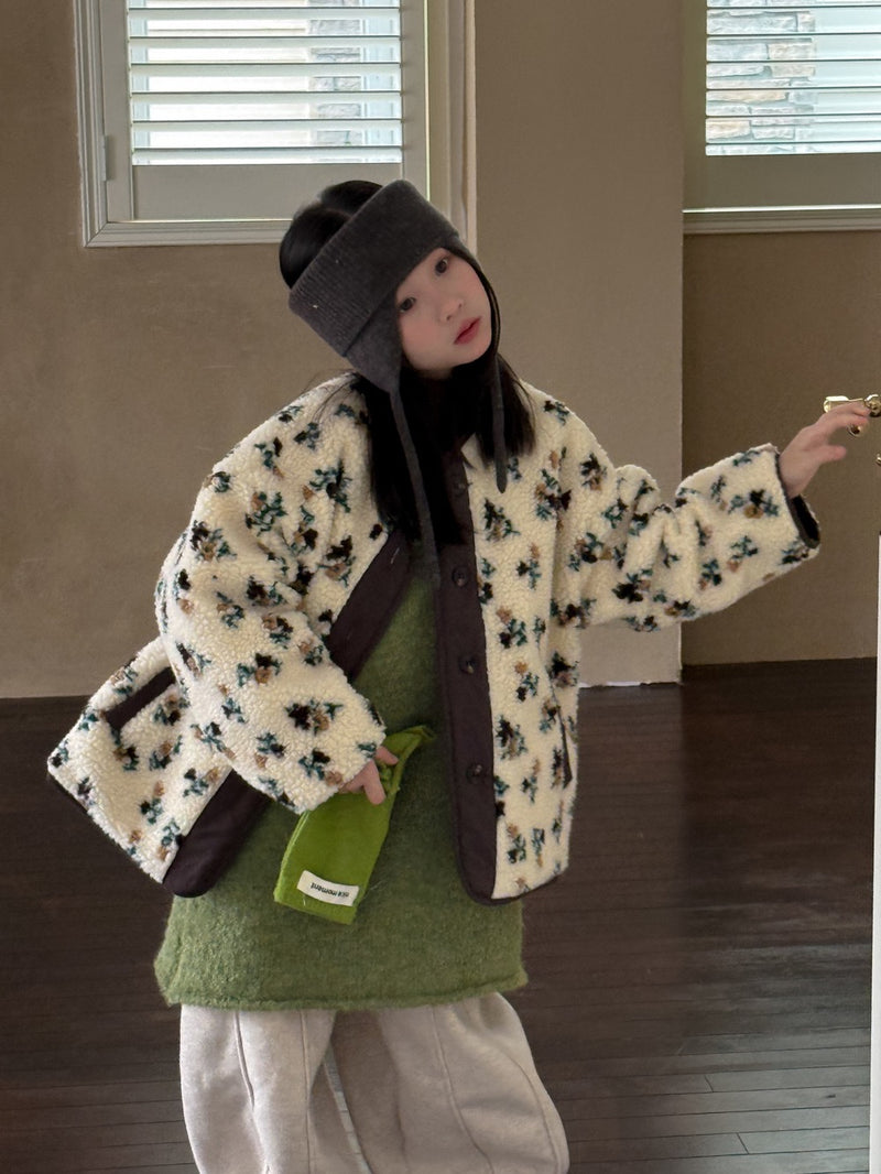 snow flower boa coat 【for kids&Jr.】