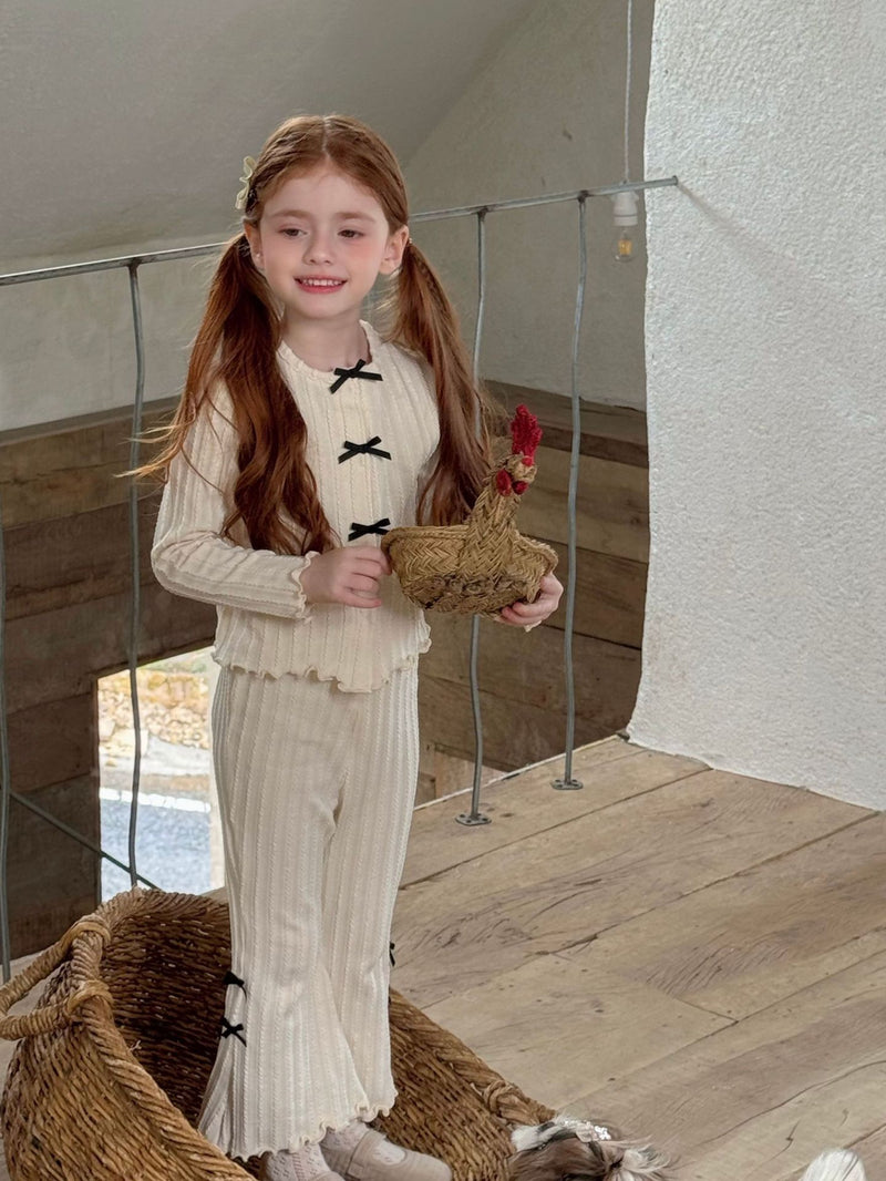otaly / ribbon cardigan pants set【for kids , jr】(no.5699)