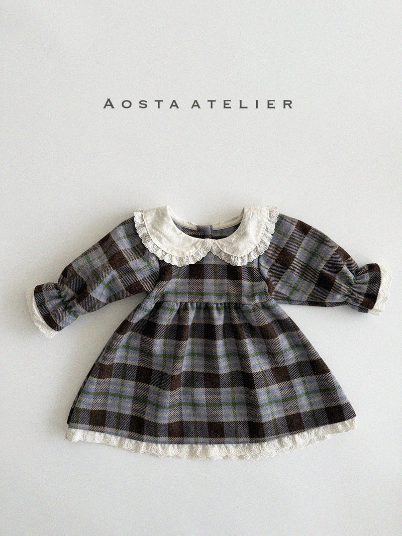 aosta / wool  check dress