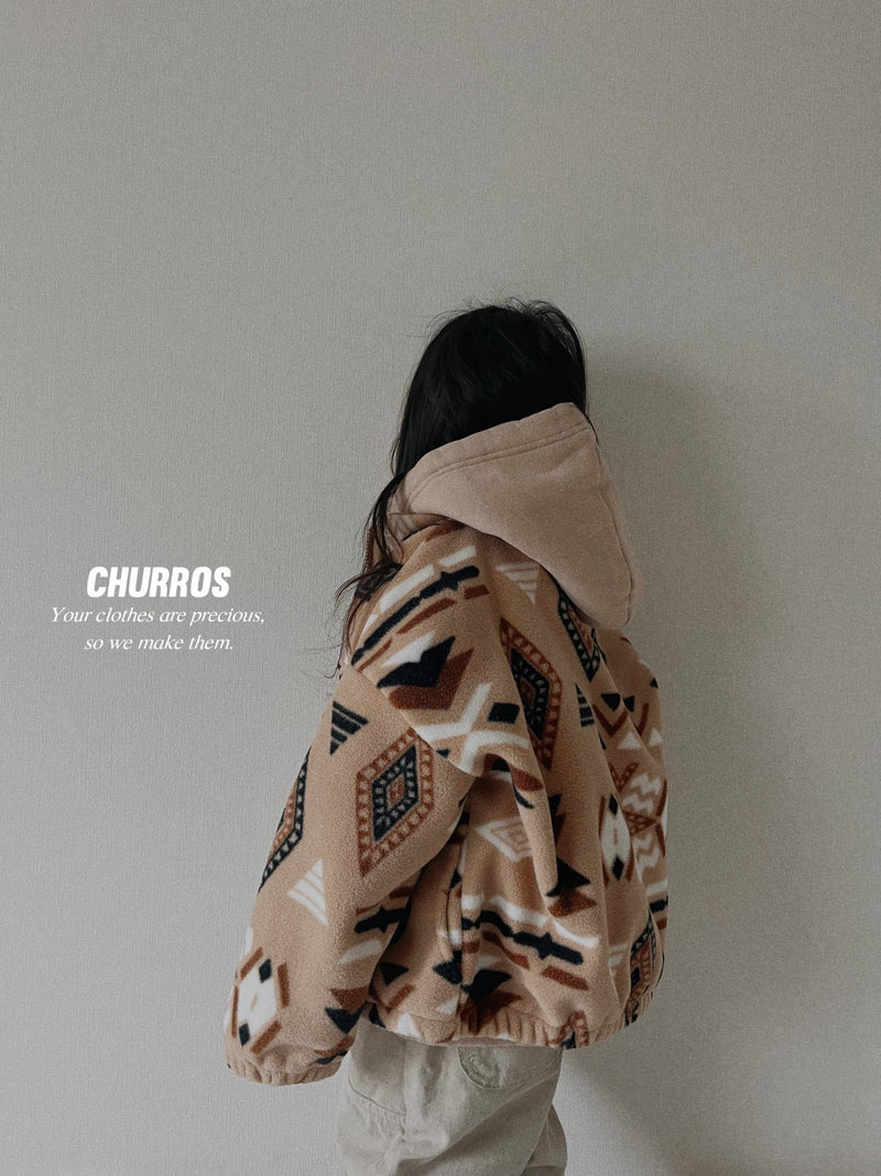 churros / inca fleece zip up【for kids , jr】