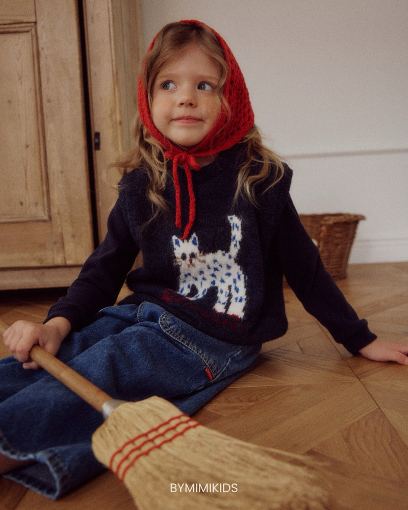 by mimi  / cat knit vest【for kids,Jr. 】