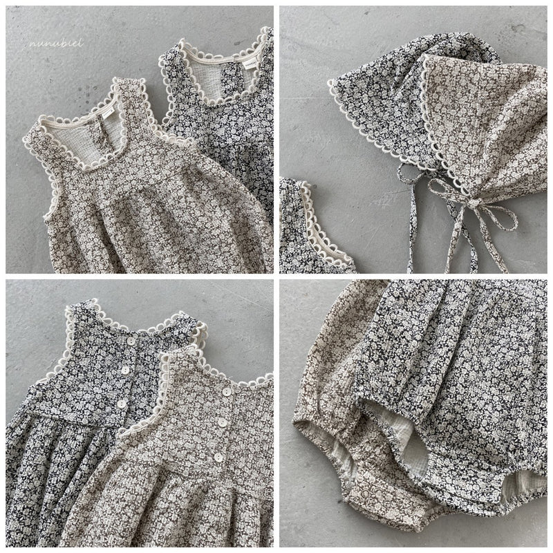 nunubiel/ bebe pancy romper & bonnet