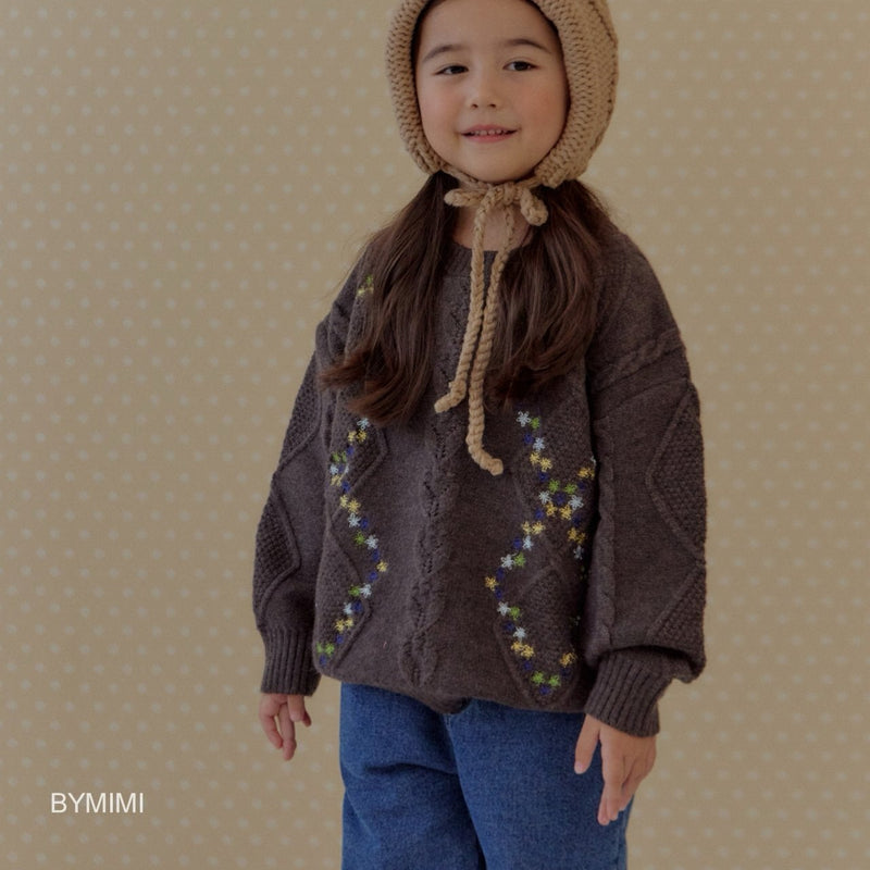 by mimi  / mini embroidery knit mtm【for kids , jr】