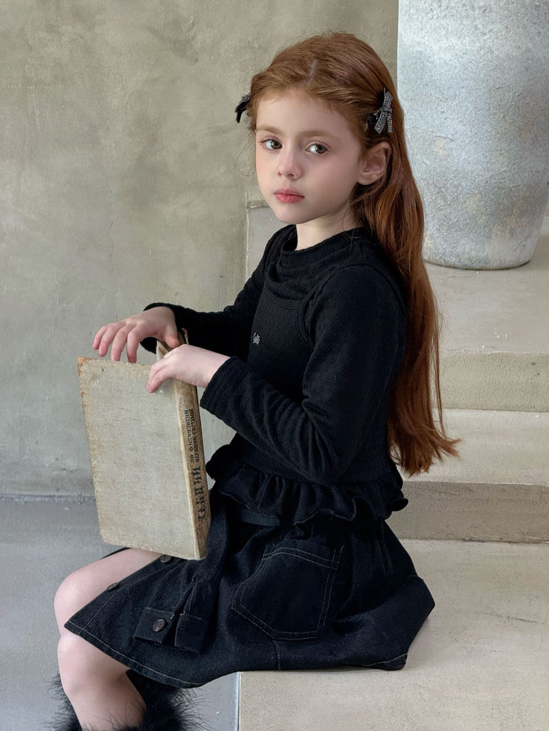 otaly / black denim skirt【for kids , jr】(no.5731)