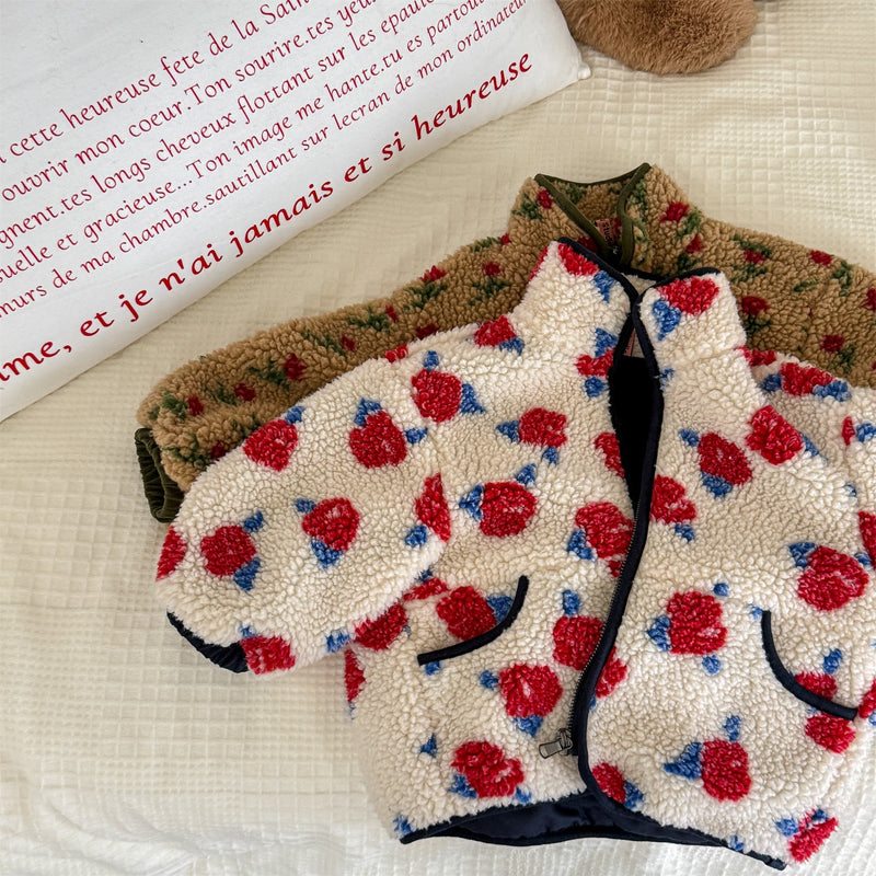 bright flower boa coat 【for kids&Jr.】