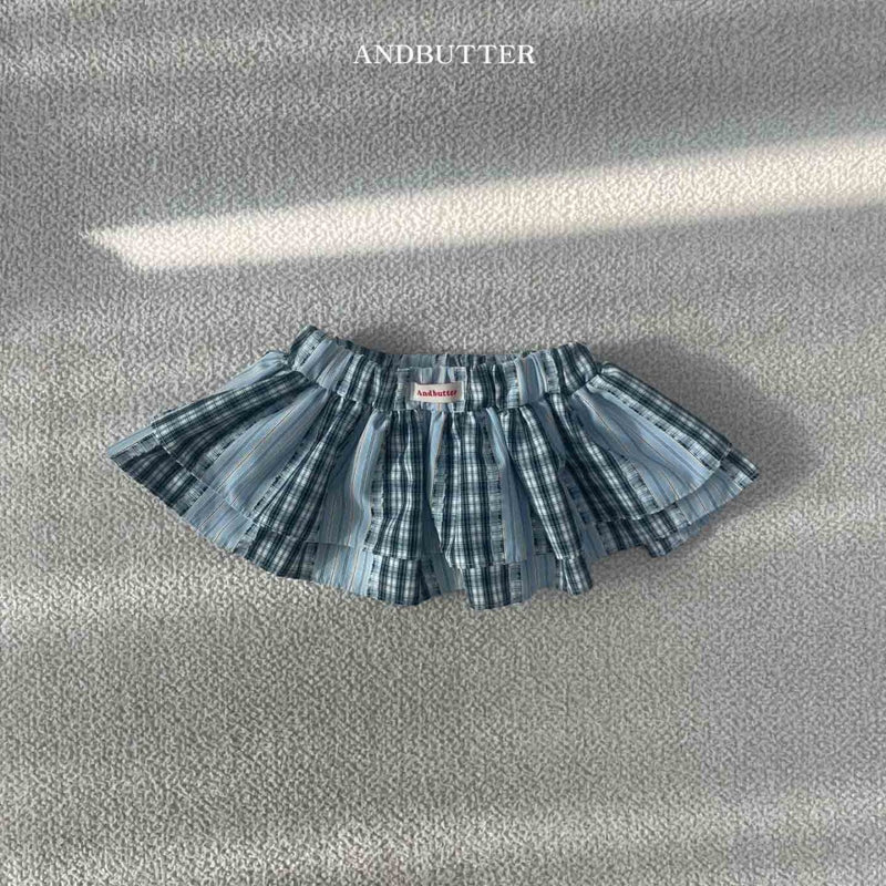 andbutter / check cancan skirt【for kids】