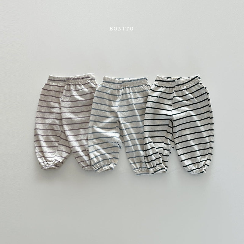 bonito / stripe linen jogger pants