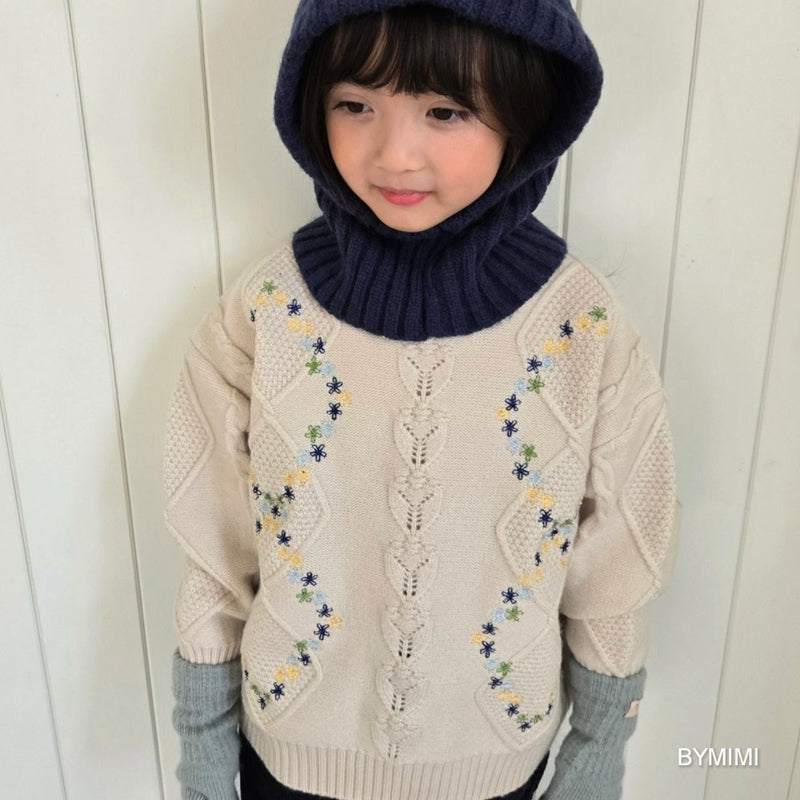 by mimi  / mini embroidery knit mtm【for kids , jr】