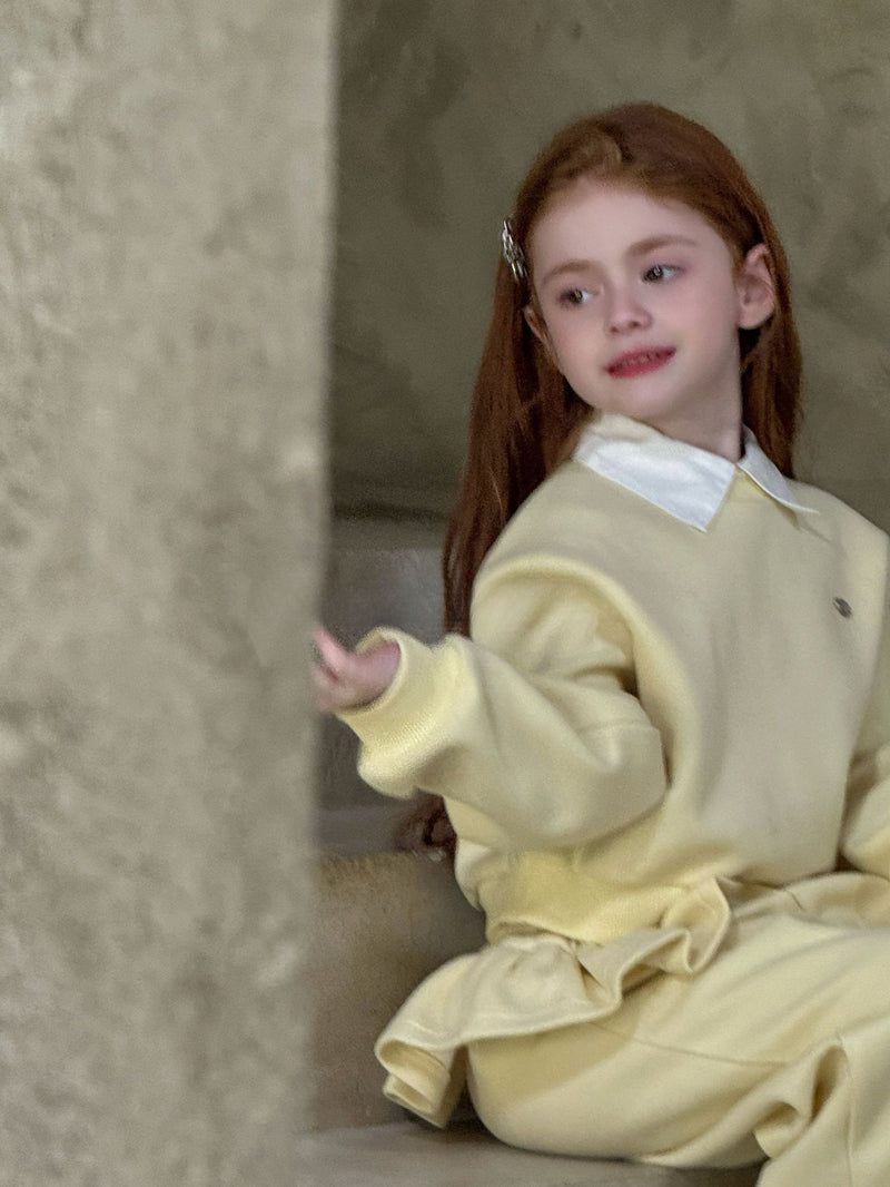 otaly /  collar mtm frill pants set【for kids , jr】(no.5716)