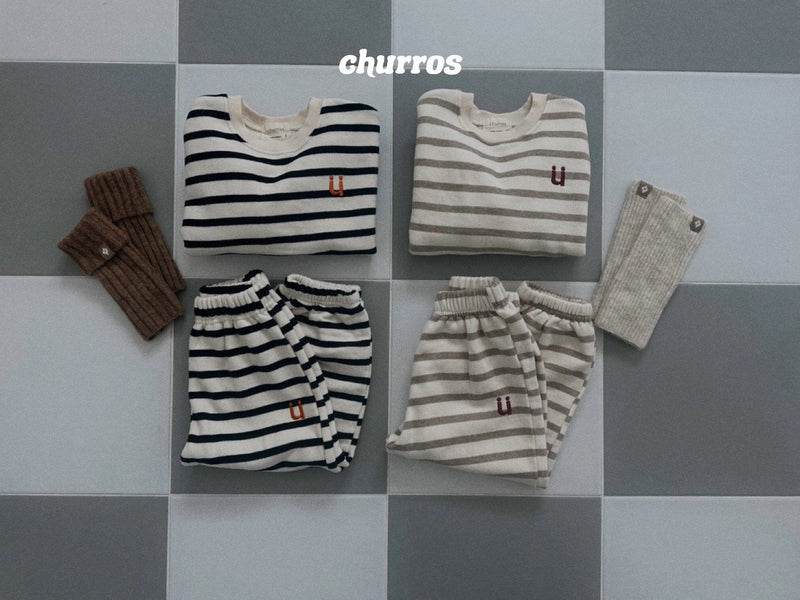 churros / U stripe mtm【for kids , jr】