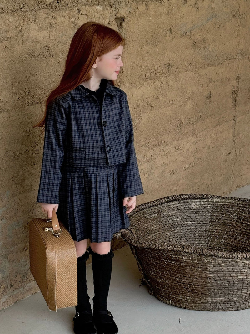 otaly /check one-piece & jacket【for kids , jr】
