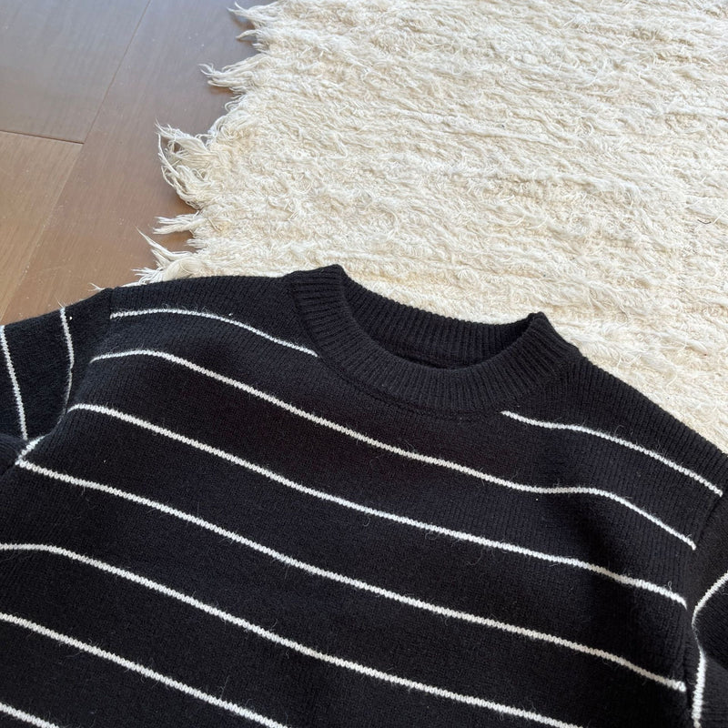 stripe knit one-piece【for kids , jr】