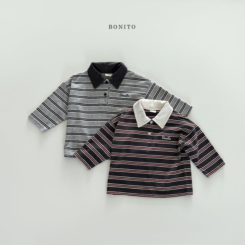 bonito / stripe collar t【for kids&Jr.】