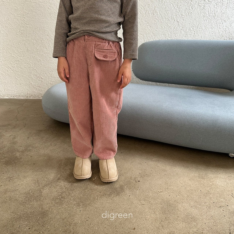 digreen / button corduroy pants