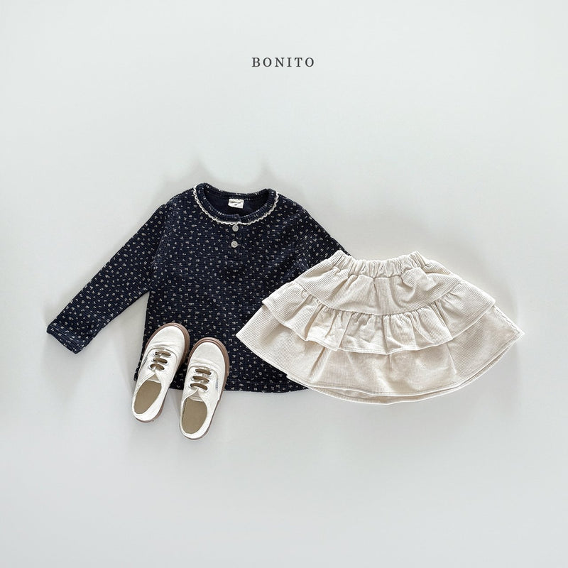 bonito / flower warp lace t【for kids&Jr.】