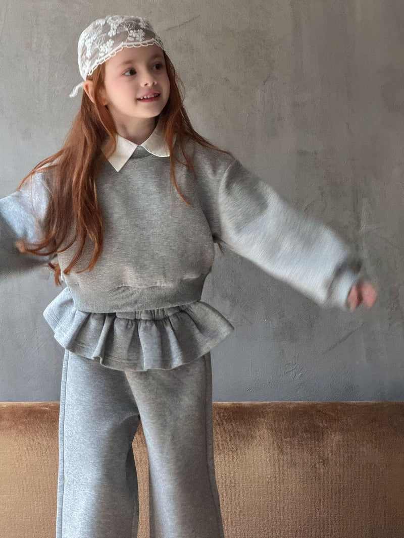 otaly /  collar mtm frill pants set【for kids , jr】(no.5716)