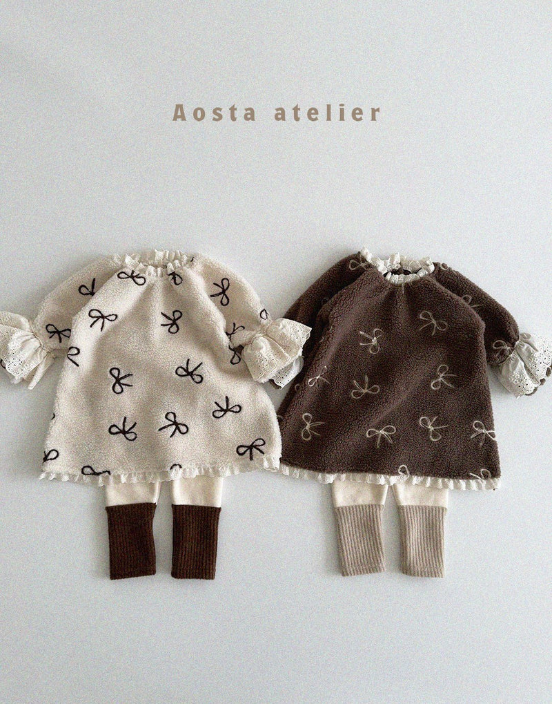 aosta / ribbon fur dress