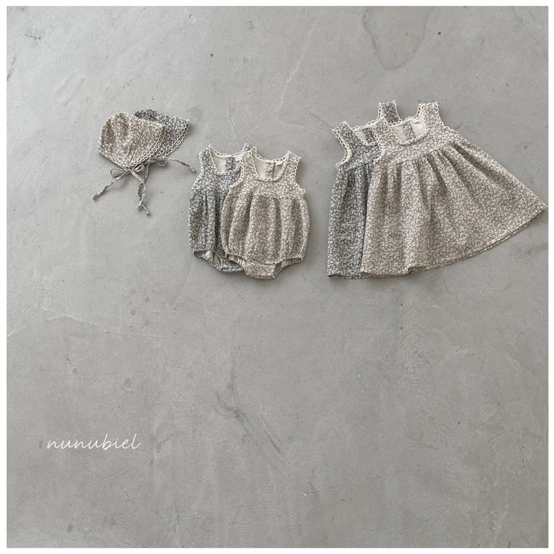 nunubiel/ bebe pancy romper & bonnet