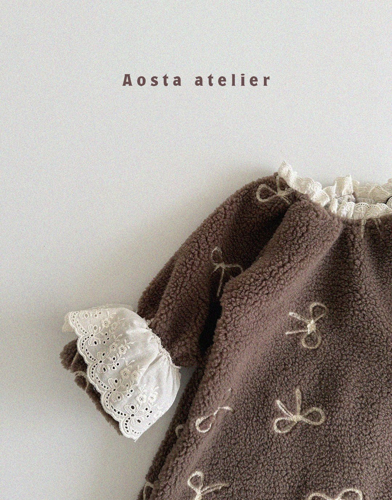 aosta / ribbon fur dress